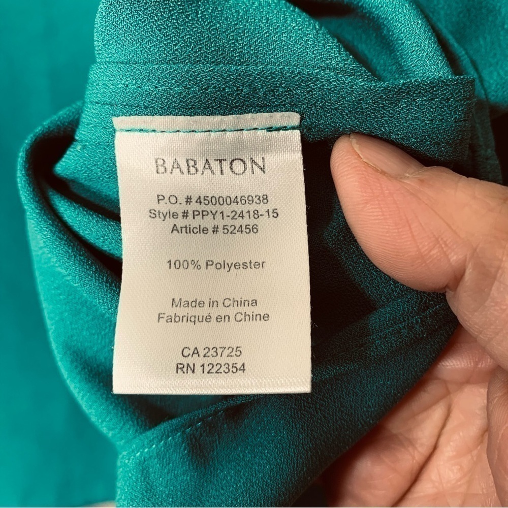 Aritzia Babaton Green Crepe Blouse Sz S Oversized Dolman Short Sleeve Shirt - Picture 11 of 13